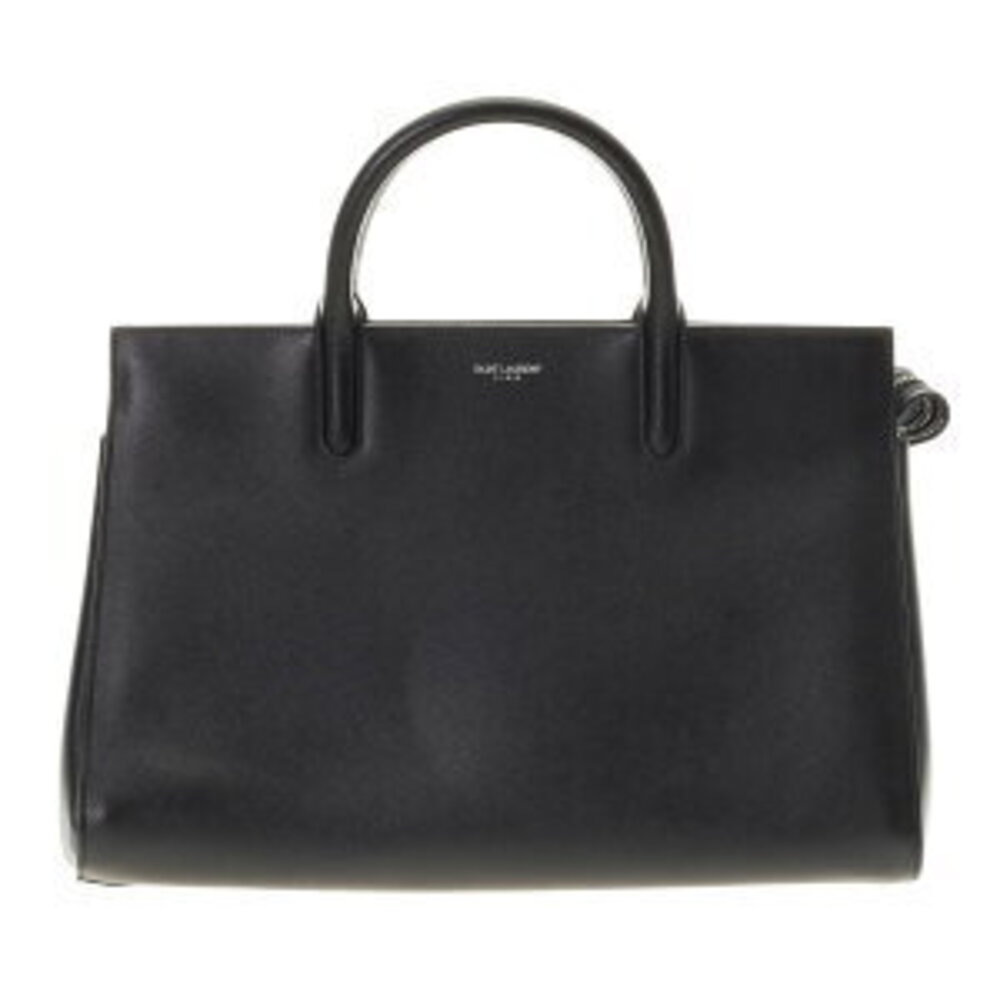 Saint Laurent Cavalier Gauche Handbag Black Grain Leather